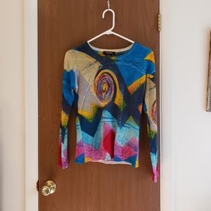 Mark Richard tropical cashmere sweater, medium